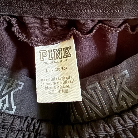 PINK Victoria's Secret Black Joggers with Pink and White Stripes - Picture 4 of 4